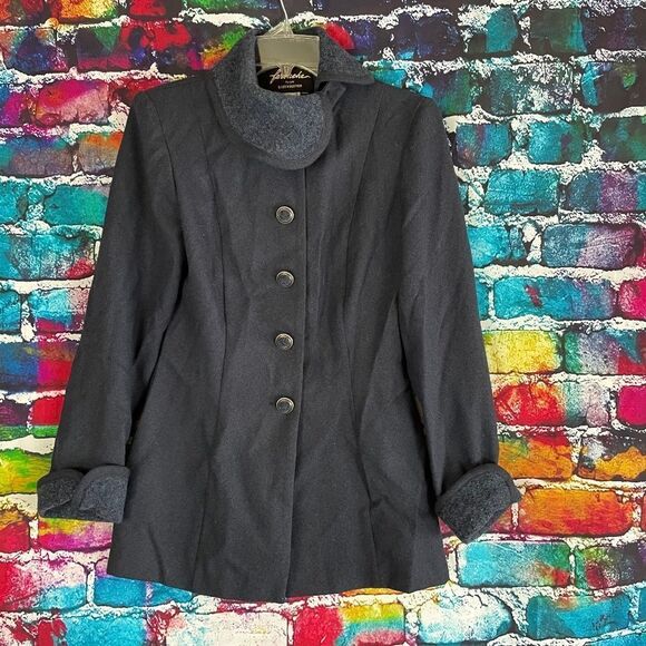 Vintage Farouche by Lori Weidner Polyester Wool Blend Trim Blazer Jacket 6 - Picture 1 of 10